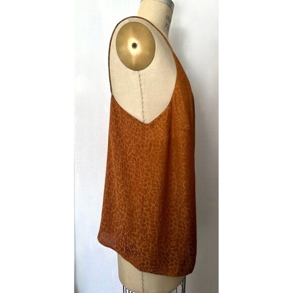 H&M RUST LEOPARD PRINT V-NECK SPAGHETTI STRAP SILKY CAMISOLE 16 NWT - Picture 5 of 8